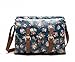 Kenox Vintage Women Laminated Canvas Messenger Bag Mori Girl Crossbody Satchel Bag Floral Waterproof Briefcase Floral