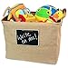 OrganizerLogic Jute Storage Basket, Chalkboard and Non Toxic Chalk Marker included, Customizable Jute Storage Box, Organizing Toys, Shoes, Laundry, Pillows, Blankets, Pet Toys 17 x 13 x 13 Inches