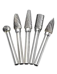 OSIDU - Juego de 5 piezas de 0.394 in de cabeza de carburo de tungsteno, broca giratoria para molinillo de metal de 0.236 in