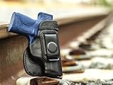 OUTBAGS USA LS2SHIELD Full Grain Heavy Leather IWB Conceal Carry Gun Holster for Smith & Wesson M&P SHIELD 9mm / 40 S&W. Handcrafted in USA.