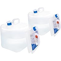 Gowithwind Collapsible Water Container with Spigot, 2×5.3 Gallon BPA Free Camping Water Storage Jug Water Canteen for Outdoor
