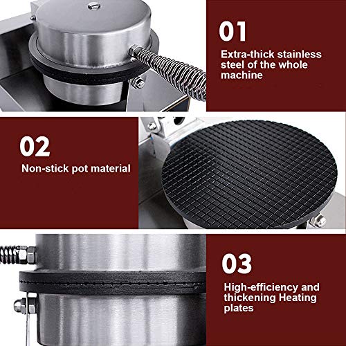 Electric Ice Cream Cone Machine Egg Roll Maker 1250W Nonstick Commercial Baker Pastry Making Baking Tools Electric Egg Roll Ice Cream Cone Maker - Thumbnail 2