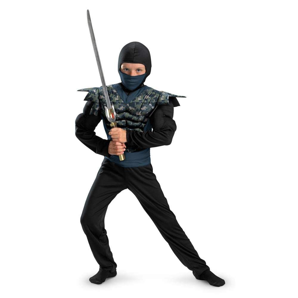 Shadow Ninjas Night Fury Night Camo Ninja Classic Muscle Boys Costume, 10-12