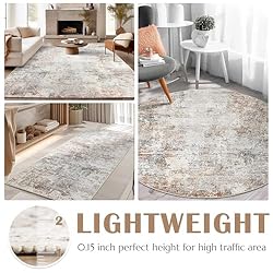 jinchan Round Rug 8ft Area Indoor Modern Circle Rug