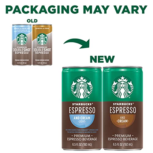 Starbucks RTD Coffee Espresso And Cream, 6.5oz Cans (12 Pack