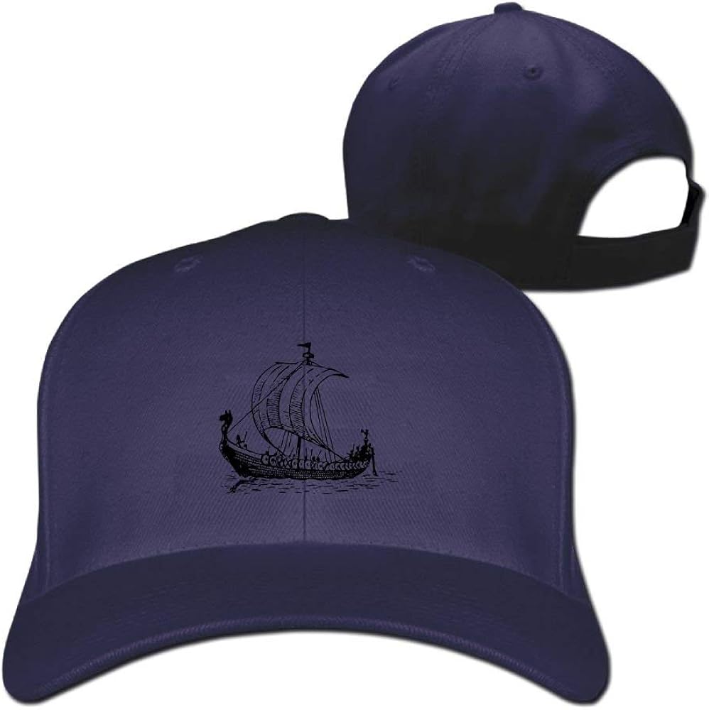 bowlife Viking Ship Travel Cap Baseball Cap Sport Hats for Adult Navy