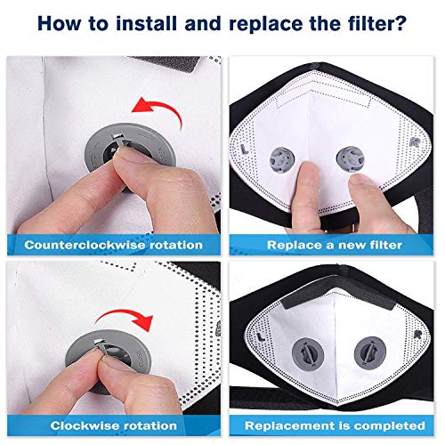 Ligart Upgraded Sport Masks, Dust Mask with Extra 4Pieces N99 Activated Carbon Filter and Valves for Exhaust Gas, Pollen Allergy, PM2.5, Half Face Masks for Cycling,Running,Hiking, Skiing,Woodworking