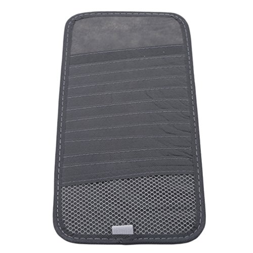 GUAngqi Car Sun Visor Sunshade CD DVD VCD Disc Sleeve Wallet Storage Case Holder Clipper Bag Pocket 12 Slot Car Notes Pouch Card Storage Bag Visor Case Organizer,Gray