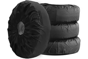Roastove Tire Cover with Handle,420D PU Waterproof, Universal Fit 26"-28.75" Diameter, Set of 4 Bags,Black