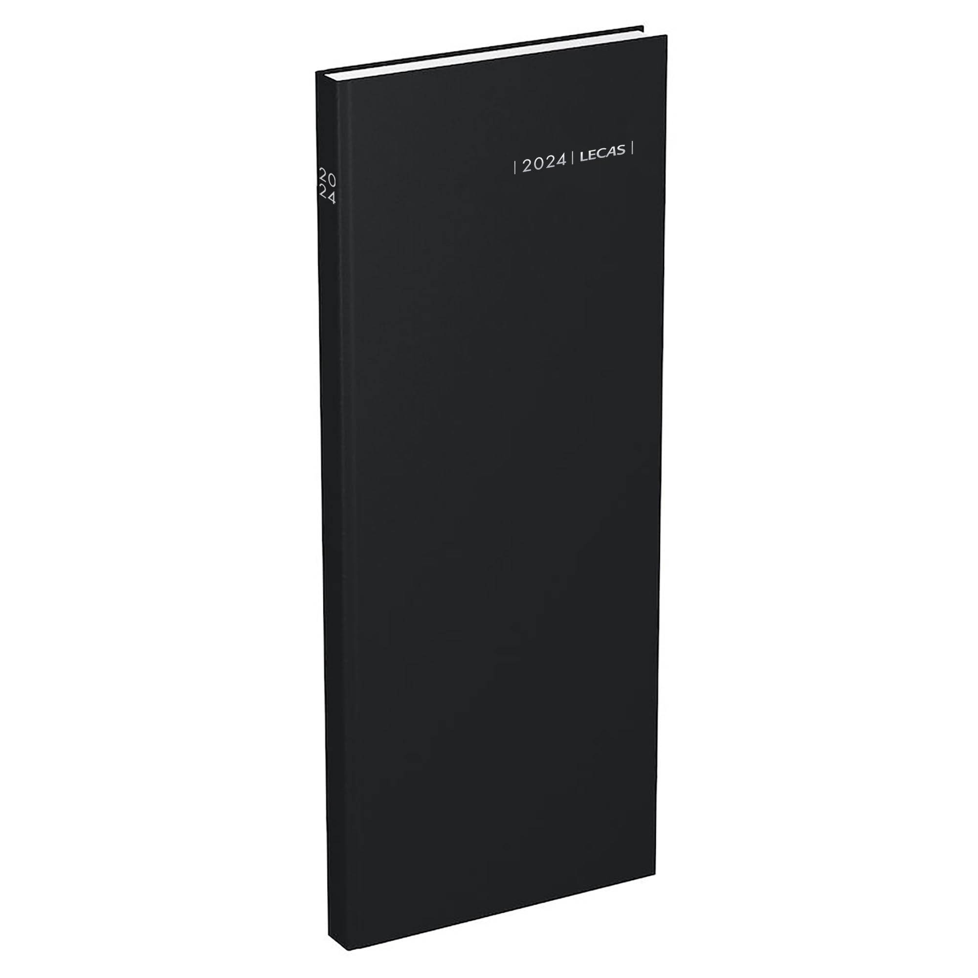 LECAS Civil Diary Counter Long Travers 2023 Daily Format 14 x 35 cm Hard Cover - Black