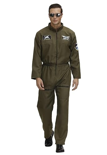 Flight Suit Costume Men's Military Fighter Pilot Jumpsuit