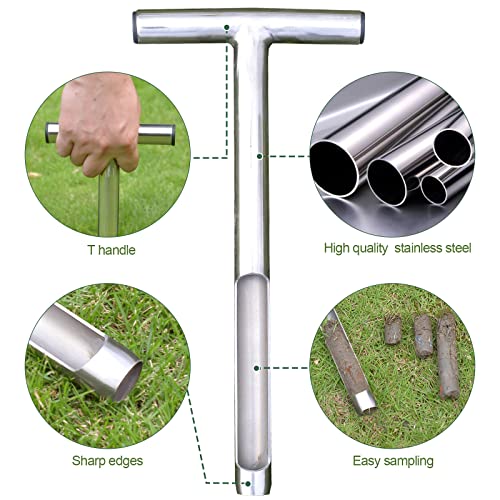 Soil Probe 12 Inch With 2 Bags, Soil Sample Probe For Lawn House Plants