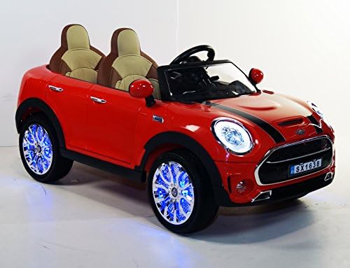 rideONEcar. LICENSED MINI COOPER STYLE RIDE ON TOY CAR REMOTE CONTROL 2 LEATHER SEATS 12VOLTS BATTERY OPERATED