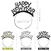 OULII 2021 New Year Headbands New Year's Eve Aluminum Foil Tiaras for New Year Party Decorations 12pcs