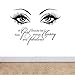 Beauty Eyes Wall Decals Beauty Salon Girl Eyes Quote A Girl Shoud Be Two Things Classy and Fabulous Art Vinyl Bedroom Decoration Make Up Vinyl Stickers NY-380 (57X80CM, Black)