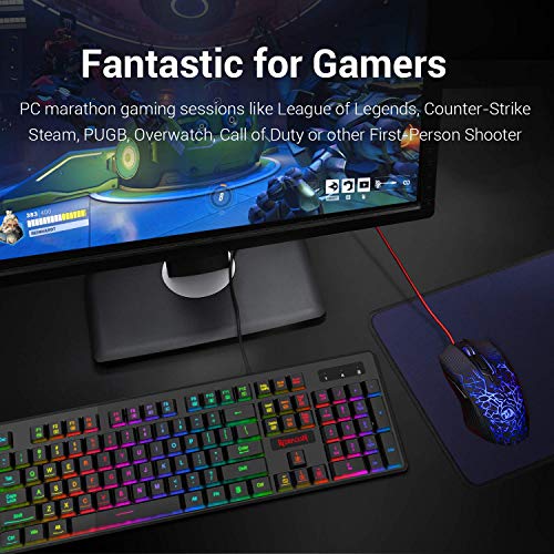 Redragon S107-BA Gaming Keyboard and Mouse Combo Wired ...