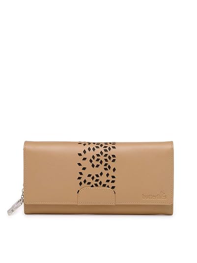 Butterflies Womens Wallet (Beige) (BNS 2394BG)