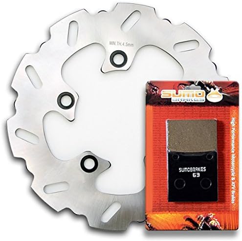 Sumo Rear Stainless Steel Brake Rotor+Pads fits Suzuki GSXR 600 V/W/X/Y/K/Z [1997 1998 1999 2000 2001 2002 2003] GSXR 750 T/V/W/X/Y/K [1996-2003] TL 1000 S/R ]1997-2003]