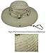 LETHMIK Waterproof Fishing Sun Boonie Hat, Summer Wide Brim UV Protection Safari Cap Outdoor Hunting Hat for Men&Women Beige