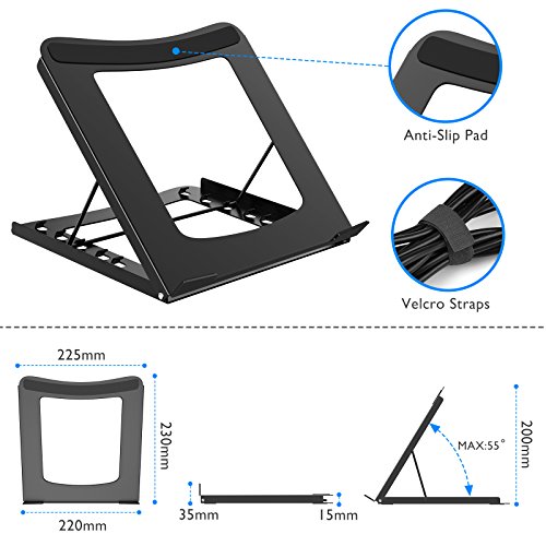 1homefurnit Adjustable Laptop Tablet Stand Notebook Riser Holder Ergonomic Portable MacBook