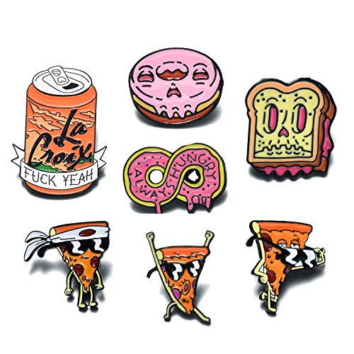 image for FSMILING Cute Enamel Pin Set Creative Food Badge Brooches Lapel Pins f