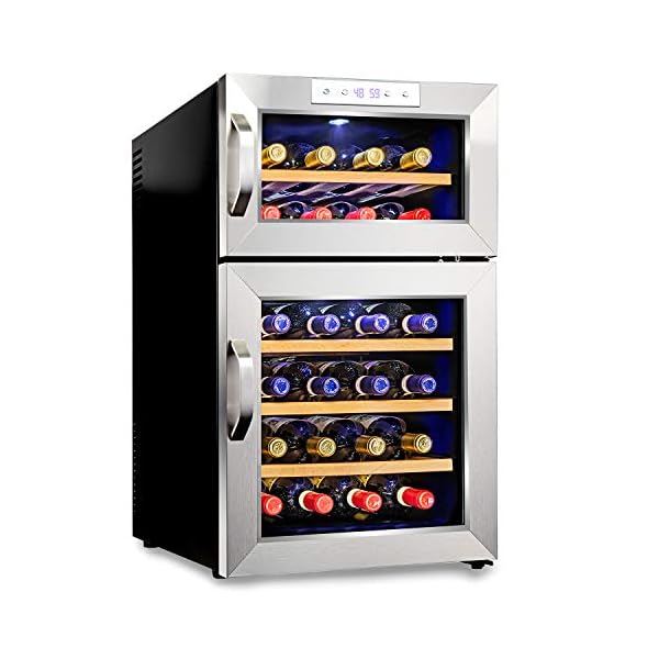 Ivation-Premium-Stainless-Steel-24-Bottle-Dual-Zone-Thermoelectric-Wine-CoolerChiller-Counter-Top-Red-White-Wine-Cellar-wDigital-Temperature-Freestanding-Refrigerator-Quiet-Operation-Fridge
