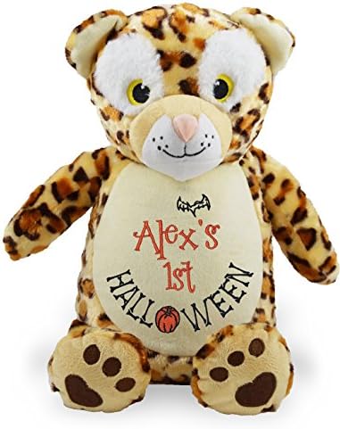 Personalized Stuffed Cheetah, Embroidered for Child's First Halloween