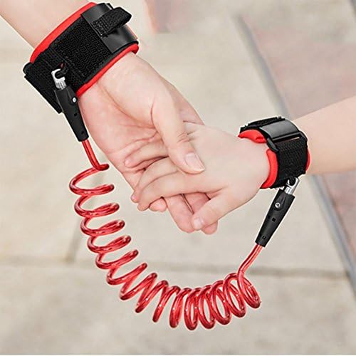 Anti Lost Wrist Link Safety Velcro Leash Hand Belt 1.5 Meters (RED)