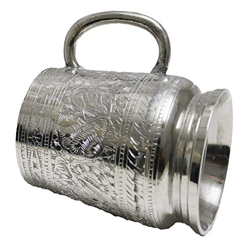PARIJAT HANDICRAFT Unique Tankard Look - Handmade 100% Pure Brass Beer Stein -18 oz - Ice Cold Beer, Moscow Mules Mugs,