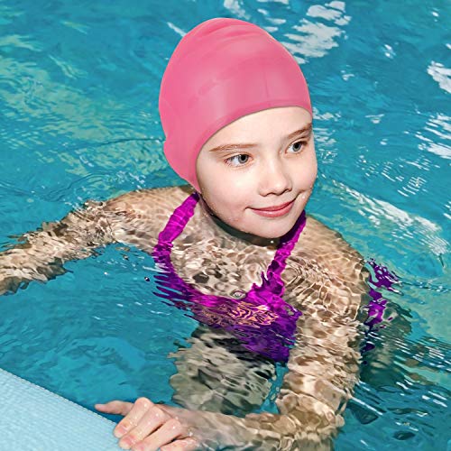 image for Norme 3 Pieces Waterproof Swimming Cap with Ear Silicone Swim Cap Unis