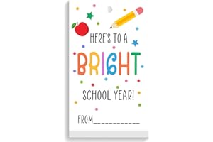 APAMR Back to School Gift Bag Tags,Here is to a Bright School Year Happy First Day of School Gift Tags,Teacher Appreciation Gift Tags,Welcome Back to School Gift Tag for Student