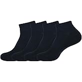 JANASIN Cotton Blend Athletic Ankle Socks, Low-Cut Cushioned Running Training Socks for Women 4 Pair