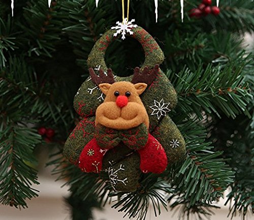 Nuovo Moda e Elegante 3D Ornamenti di Natale Albero di Natale Ciondolo Natale Festival Albero Soprammobili Accessori Non Tessuto Ciondolo Tridimensionale Babbo Natale Ciondolo Albero Alce (Renna)