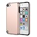 MoKo Case Fit iPod Touch 2019 Released iPod Touch 7 / iPod Touch 6 / iPod Touch 5, 2 in 1 Shock Absorbing TPU Bumper Ultra Slim Protective Case with Hard Back Cover - Rose Gold