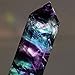 Tuscom Natural Hexagonal Healing Crystal Quartz,Natural Fluorite Crystal Bar,Eliminate The Negative Energy Wand Stone (6.1-6.4cm)
