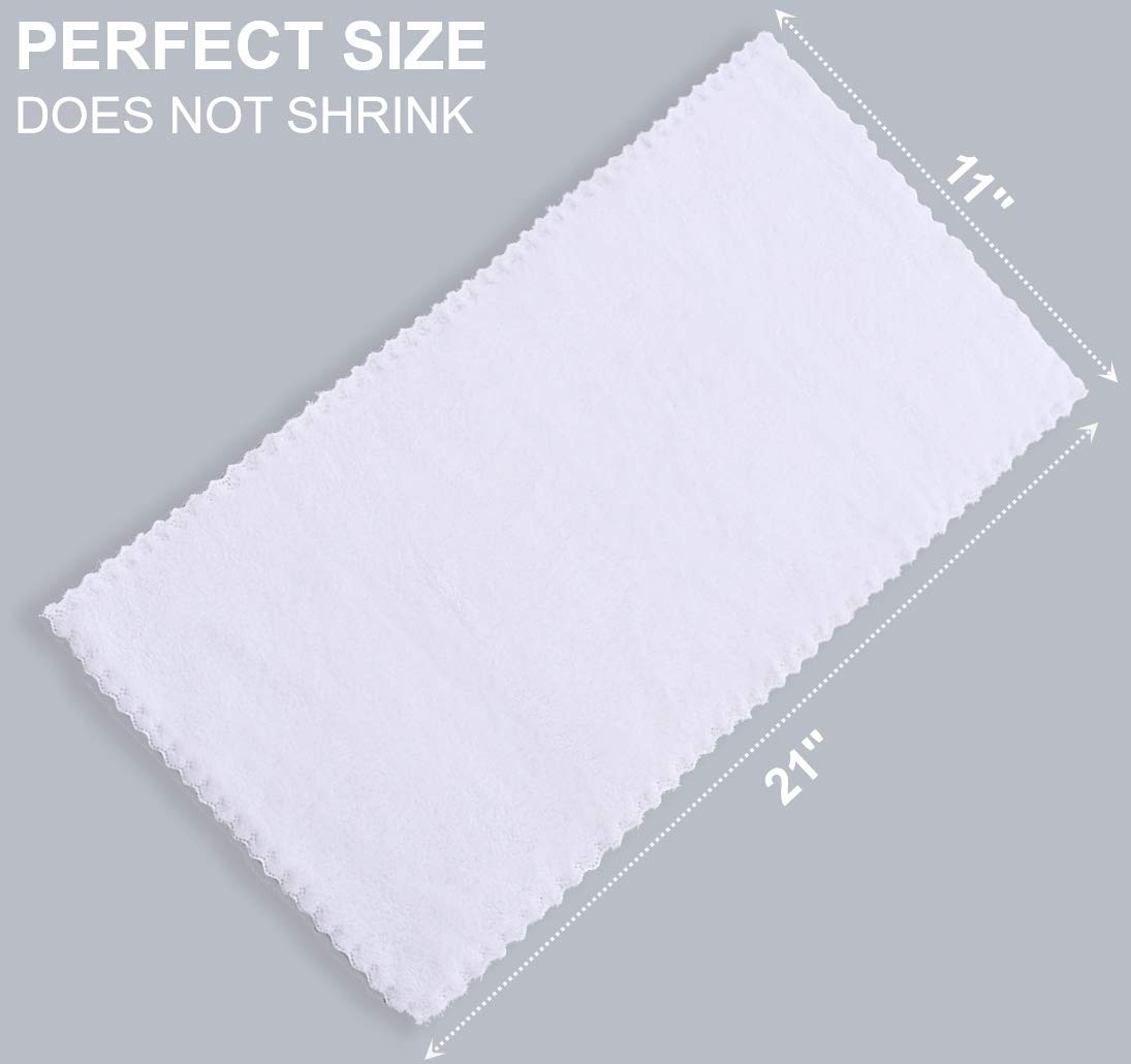 8 Pack Large Burp Cloths for Baby - 20" by 10" Ultra Absorbent Burping Cloth, Hand Washcloths, Newborn Towel - Milk Spit Up Rags - Burpy Bib for Unisex, Boy, Girl - Burp Cloths Set(White): Baby