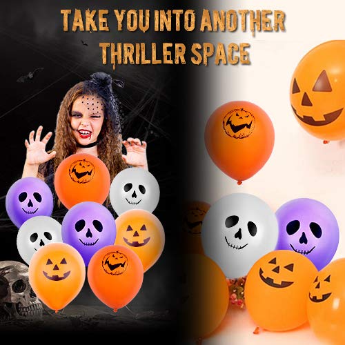 image for TOKKY Halloween LED Balloons - 30pcs Light Up Balloons Halloween Ghost