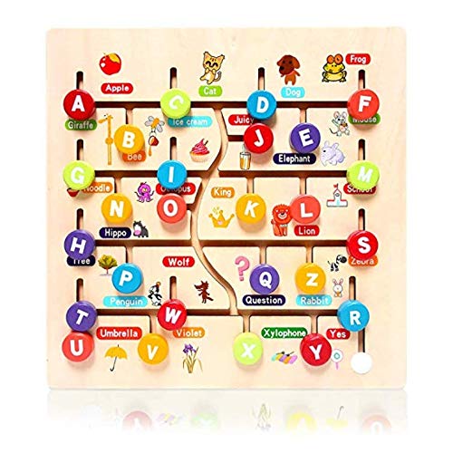 FANSUSENKE ABC Alphabet Montessori Toys for Toddlers Kids Wooden Puzzle Learning Toys Early Developmental Activity Encourages Fine Motor Skills and Color Recognition for Babies Ages 3 + - Thumbnail 7