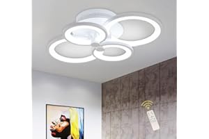 Ganeed Dimmable Modern Ceiling Light,Metal Acrylic LED Flush Mount Ceiling Light Fixtures,56W LED Chandelier Light Fixture fo