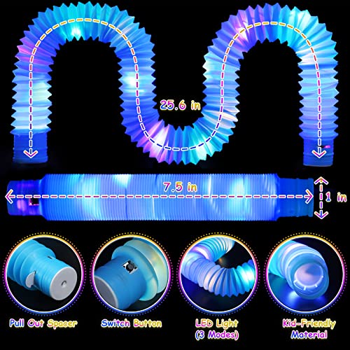 18 Pack Party Favors Sensory Toys for Kid Glow Sticks LED Light Up Pop
