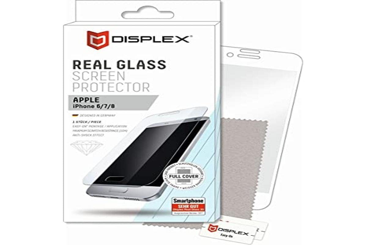 Displex All-Over Lächiges Protective Display Glass for iPhone 6/7/8 – White