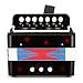 NASUM Accordion Kid's Accordion,Toy Accordion,Solo and Ensemble Instrument,Musical Instrument for Early Childhood Teaching,Ten Keys,Black