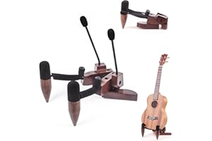 DIDA Foldable Wooden Ukulele Stand - Compact and Portable Storage for Ukulele, Mandolin and Violin Sturdy Design - Perfect for Home, Studio, or Concert Use (American Black Walnut)