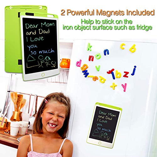LCD Writing Tablet Drawing Board - 8.5 Inch Colorful Screen Electronic Writing Doodle Pad Children Preschool Learning Educational Handwriting Pad for Note Memo Boy Girl Toy Gift (8.5inch, Green)