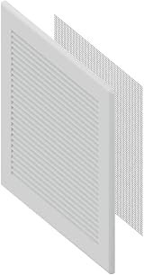 Awenta Plastic Air Vent Grille Cover 300x300mm White with Insect Grid view 5