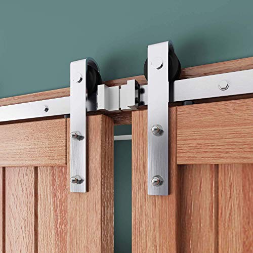 EaseLife 12 FT Stainless Steel Double Door Sliding Barn Door Hardware