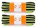 OrthoStep Oval Athletic Black/Neon Yellow Pipe 40 inch Shoelaces 2 Pair Pack