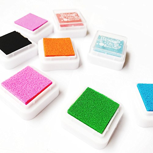 Alled 24 Colors Craft Finger Ink Pad,Fingerpaint Rainbow Washable Stamp