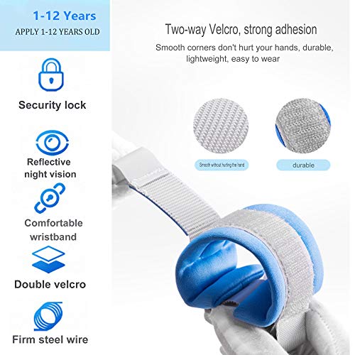 Anti-Lost Wrist Link, Outdoor Harness for Children. (Blue/8.2 ft and Cyan/4.9 ft)