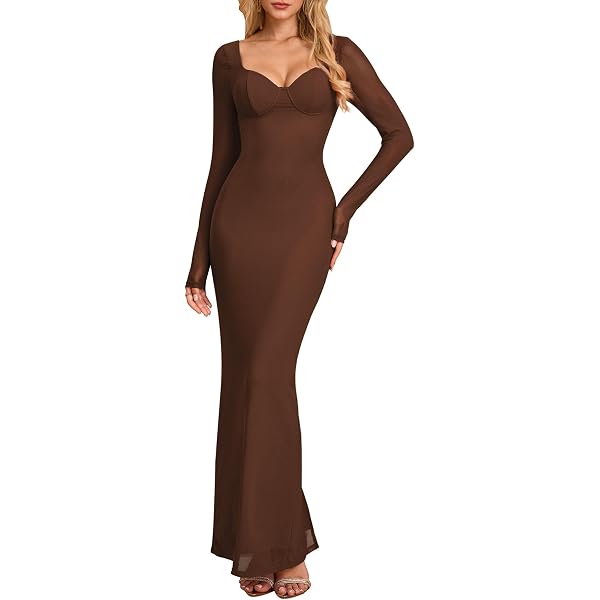 HeyShape Long Sleeve Maxi Bodycon Dress - Women's Shapewear